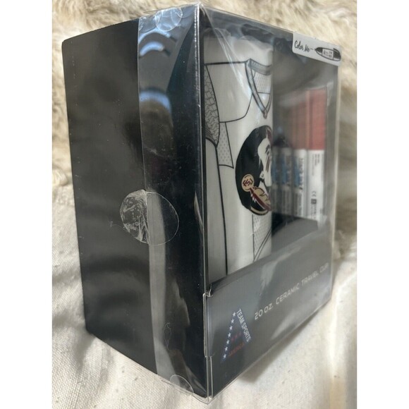 FSU Noles 20 oz Personalizable  Ceramic Travel Coffee Mug W/Team Color Markers - Picture 3 of 10